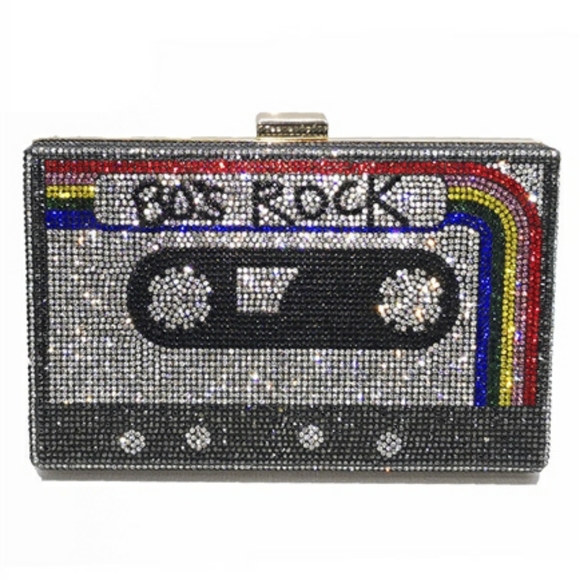 80's Rock Rhinestone Tape Evening Bag - Picture 2 of 4